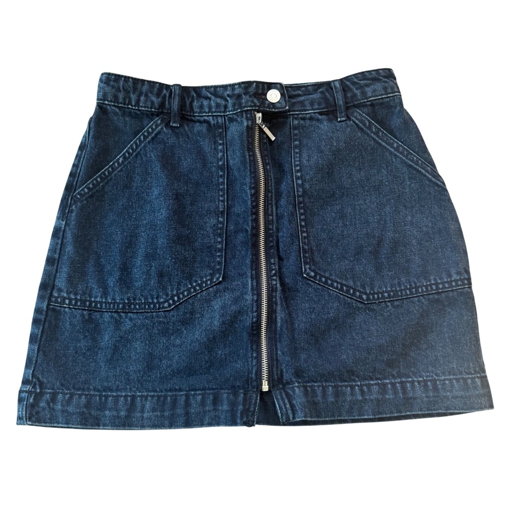 BDG Urban Outfitters Dark Denim Zip Front Mini Skirt – Size Medium